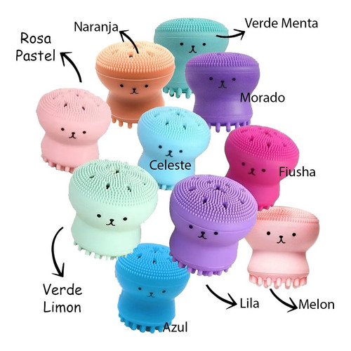 Imagen 2 de 6 de Cepillo Exfoliante Facial Silicona Puntos Negros Colores