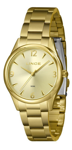 Relógio Lince Feminino Dourado Analógico 36mm