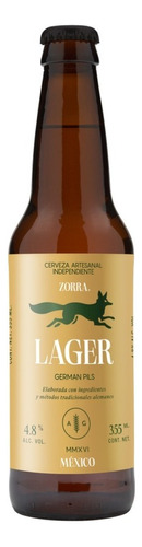 Cerveza Artesanal Zorra Lager German Pils 355 Ml
