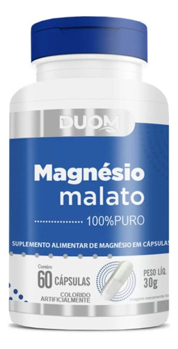 Magnésio Malato 100% Puro Com 60 Cápsulas Duom