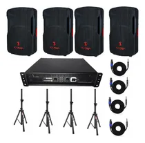 Comprar Kit 4 Bafles Bocinas 15 Kaiser + Poder E2000 Amplificador