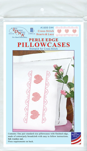 Fundas De Almohada Corazones Encaje Borde Perle Blanco