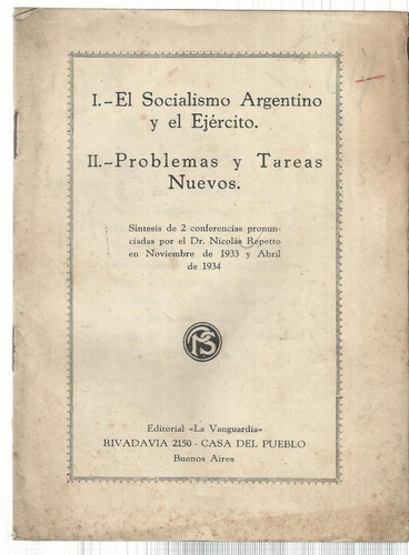Repetto El Socialismo Argentino Y El Ejército Problemas Conf