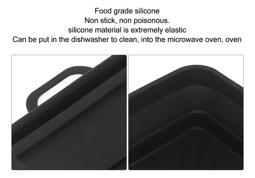 Fritadeira De Silicone Liner Air Cooker Pot, Bandeja Retangu