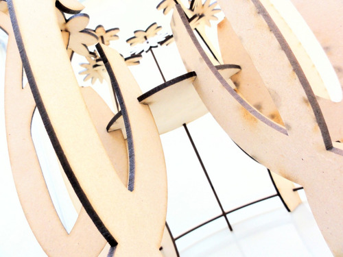 Imagen 6 de 7 de Centro De Mesa - Flores - Mdf / Fibrofacil