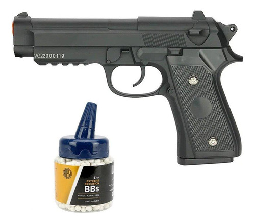 Pistola Airsoft Pt92 V22 Full Metal Spring 6mm + 1000bbs