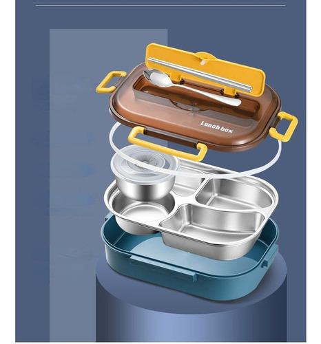 Fiambrera Acero Inoxidable 304 Caja Bento Separada Portátil