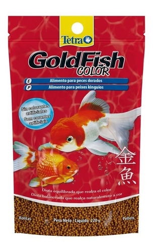 Tetra Goldfish Color Pellets 220gr Alimento Peces Agua Fria
