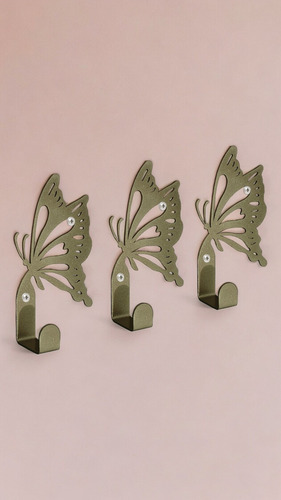 Porta Llaves De Pared Moderno Figura De Mariposa 1 Gancho Color Dorado Oscuro