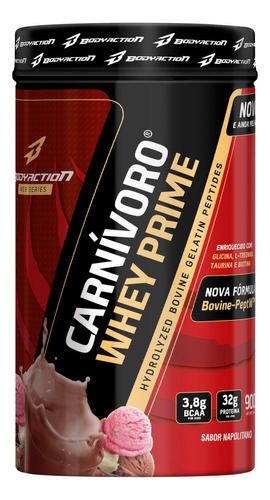 Carnívoro Whey Prime Com Treonina Taurina Biotina 900g Sabor Napolitano