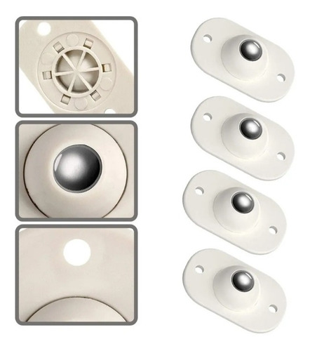 Imagem 3 de 8 de 4 Rodinhas Esfera Transferidora Adesiva Rodizio Moveis Caixa