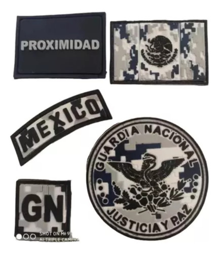 Insignia De Pvc Guardia Nacional 5 Piezas
