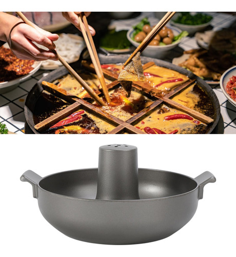 Beijing Cordero Hotpot Aluminio Sopa Tradicional Olla Gris