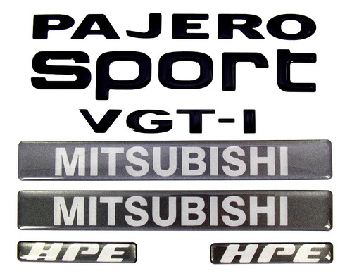 Kit Emblemas Adesivos Pajero Sport 2009 Vgt-i Hpe Resinado