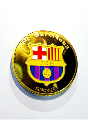 Moneda Lionel Messi Barcelona#10 Firmada Chapada En Oro-2022