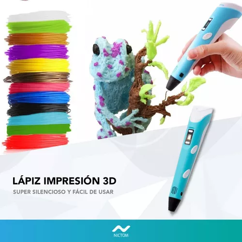 Lápiz Impresor para modelado 3D Celeste + 3 filamentos - Mertel