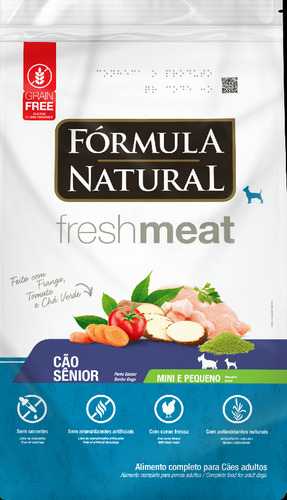Alimento Fórmula Natural Fresh Meat para cão senior de raça mediano e grande sabor frango em saco de 1kg