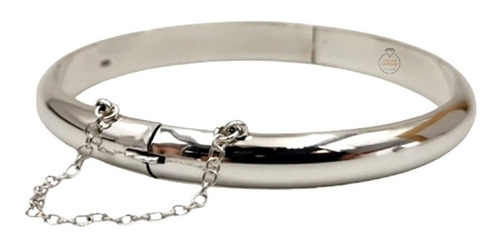 Pulsera Esclava Brazalete Gruesa Plata 925 Con Cadena Mujer