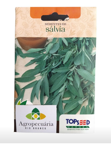 Semente De Sálvia Linha Cha Erva Tempero Topseed 28 Sementes