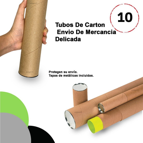 10 Tubos De Carton Para Envio De Mercancia Delicada 7x105cms