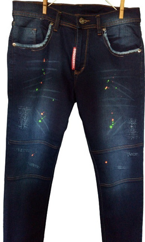 Pantalon Jeans Azul Para Caballeros Estilo Ajustado T# 32-34