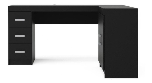 Imagem 3 de 3 de Escrivaninha Politorno Espanha mdp de 116.5cm x 75.5cm x 37.5cm x 151.5cm preto