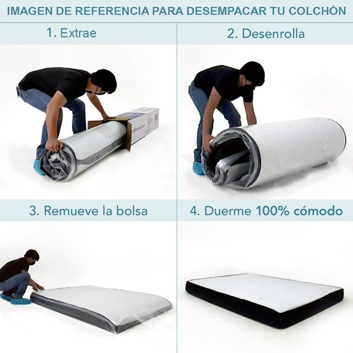 Imagen 6 de 10 de Colchon 2 Plazas Memory Foam Premium Tricapa 191 X 137 X 19