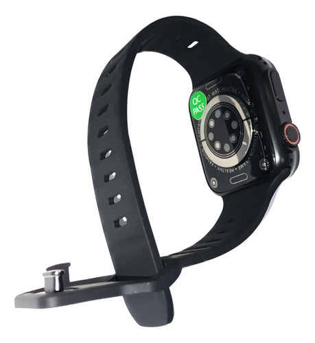 Relógio Smartwatch Ultra Série 8 Bluetooth Nfc 49 Mm Preto Caixa Rose Gold Bisel Rose Gold