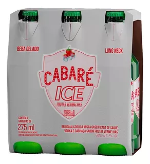 Kit Cabaré Ice Sabor Frutas Vermelhas 06x275ml