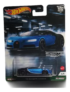 Hot Wheels 16 Bugatti Chiron 4/5 Real Riders Exotic Color Negro