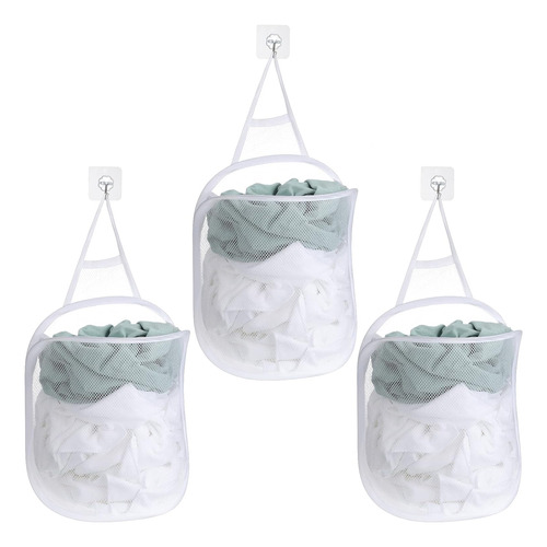 3pcs Hanging Laundry Basket Hanging Laundry Basket Folding M