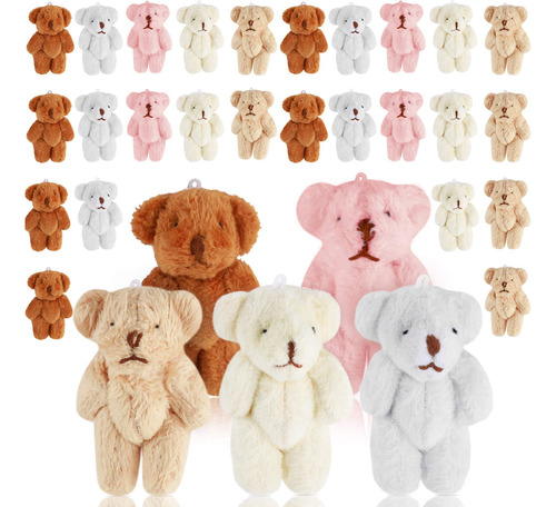 40 Piezas De Mini Oso De Peluche Pequeño Oso Articulado Os.