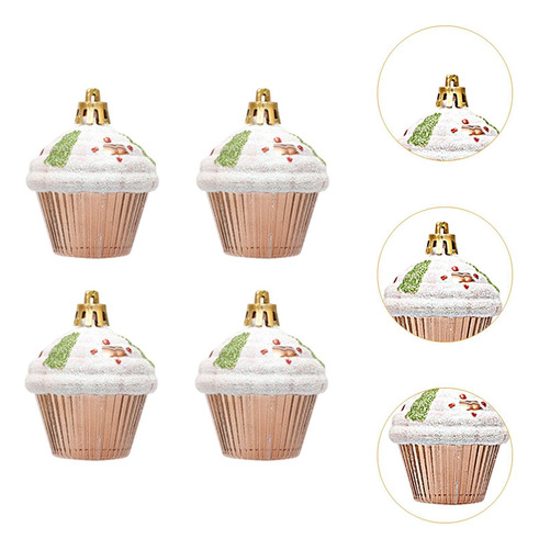 2 X 4 Adornos Navideños Para Cupcakes, Adornos Para Colgar