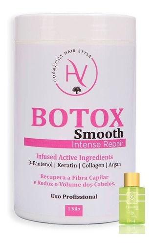 Botox Capilar Smooth Intense Repair Hv Cosmetics 1kg + Oleo Cor de cabelo Todas as cores