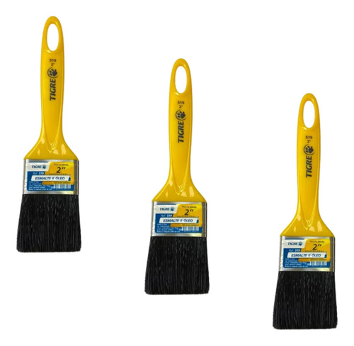 3 Trinchas De Pintura Tigre 2 Polegadas - Esmalte & Óleo