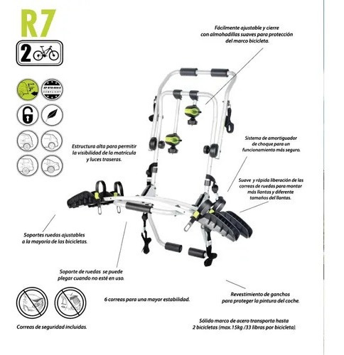 Rackon 2 Bicis Cajuela Portabicicletas R7