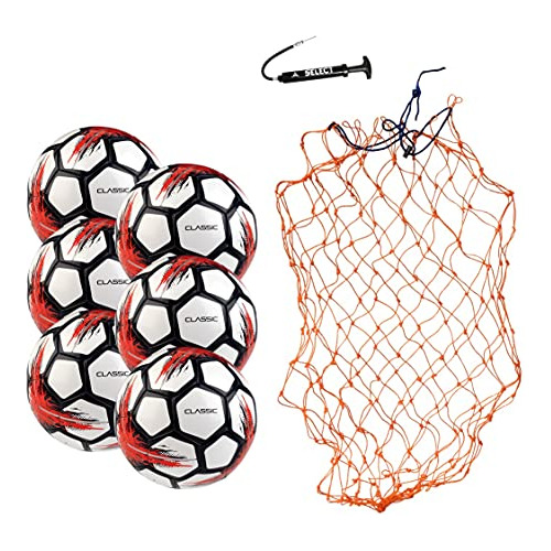 Select Classic Soccer Ball, 6-ball Team Pack Con Ball Net Y