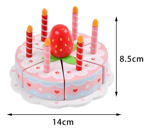 Pastel De Cumpleaños De Madera Juguete De Juguete Pastel De
