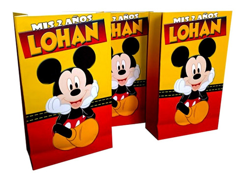 Bolsitas Golosineras Mickey Mouse X 30 Souvenirs Cumpleaños