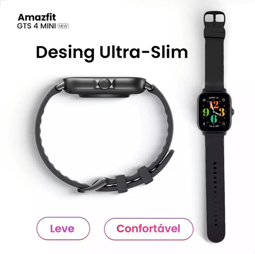 Relogio Amazfit Gts 4 Mini Smartwatch New Alexa Gps Preto