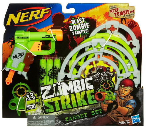 Nerf Jolt Zombie Com Alvo Lança Dardos Hasbro