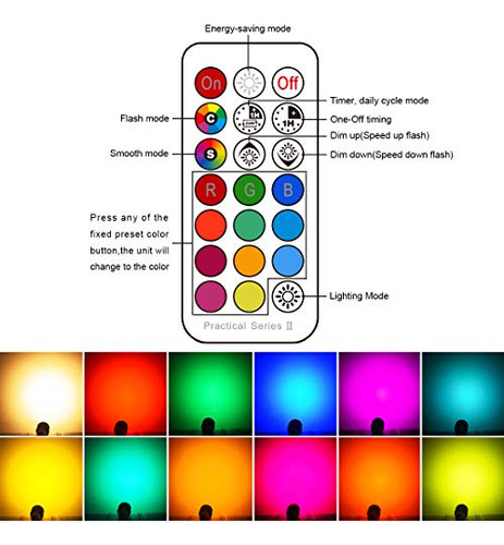 Kit De 6 Focos Led Regulables Rgb Con Control Remoto