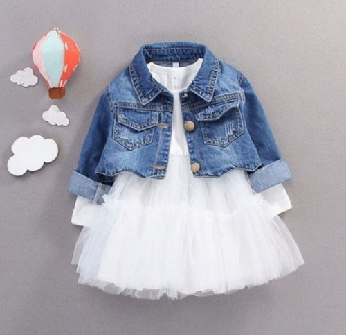 Vestido De Tutu Con Chaqueta En Jean Para Bebé (niña) | Cuotas sin interés Vestido De Tutu Con Chaqueta En Jean Para Bebé (niña) | Cuotas sin interés