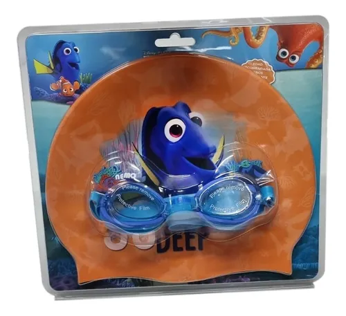 Set X3 Natación Gorro Silicona + Gafas Niños Disney