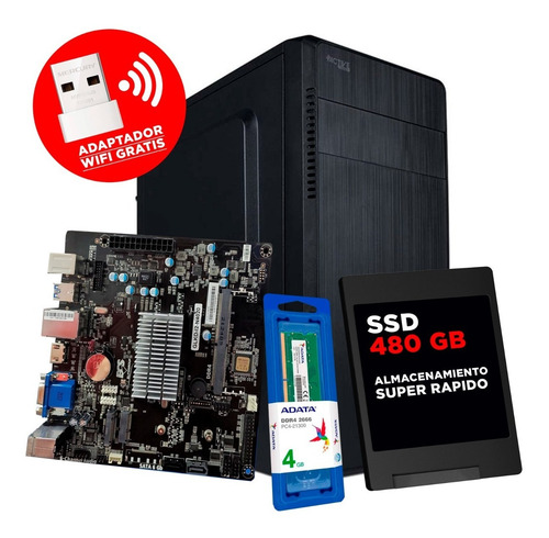 Computadora Barata Cpu Intel Celeron/4gb/ssd480/wi-fi Regalo