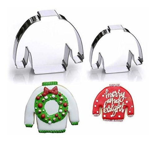 Ugly Christmas Sweater Cookie Cutter Set, 2 Piece, 4.2  Wide