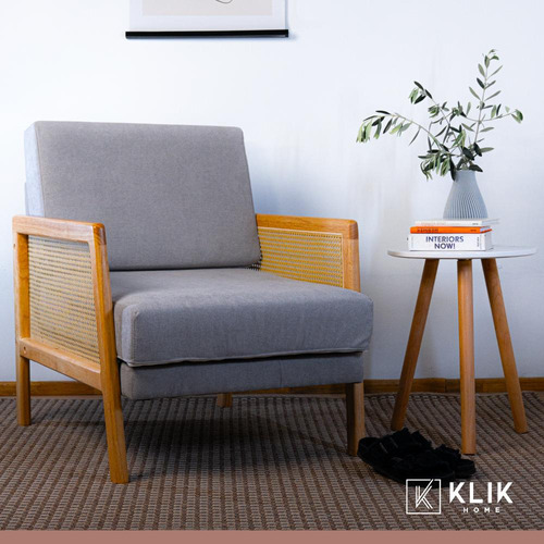 Sillon Madera Rattan Harmony - Gris