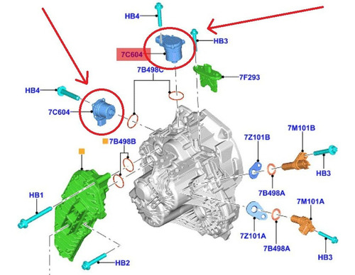 Imagen 4 de 9 de 2x Motor Actuador Clutch Transmision Powershift Fiesta Focus
