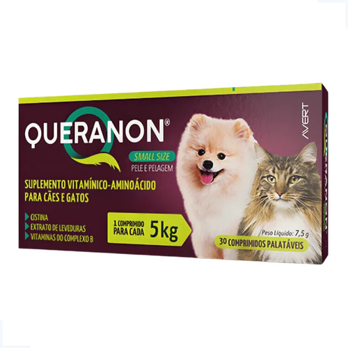 Queranon Small Size 30 Comprimido Avert Cães E Gatos Até 5kg