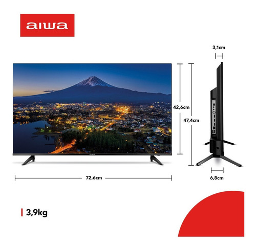 Smart Tv 32'' Android Dolby Aws-tv-32-bl-02-a Aiwa Bivolt